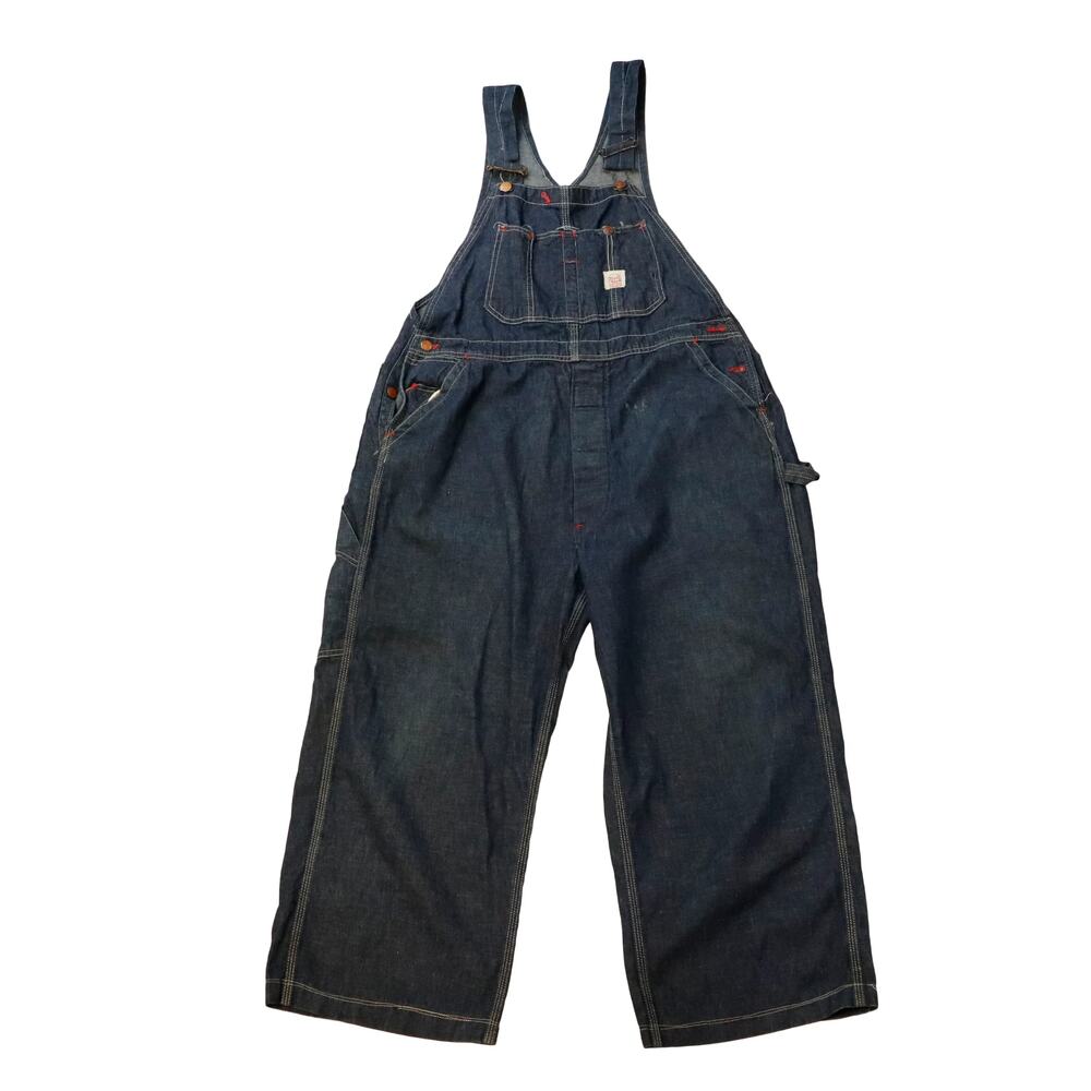 Vintage 40s Blue Rail Cheif Overalls Denim Jean Indig